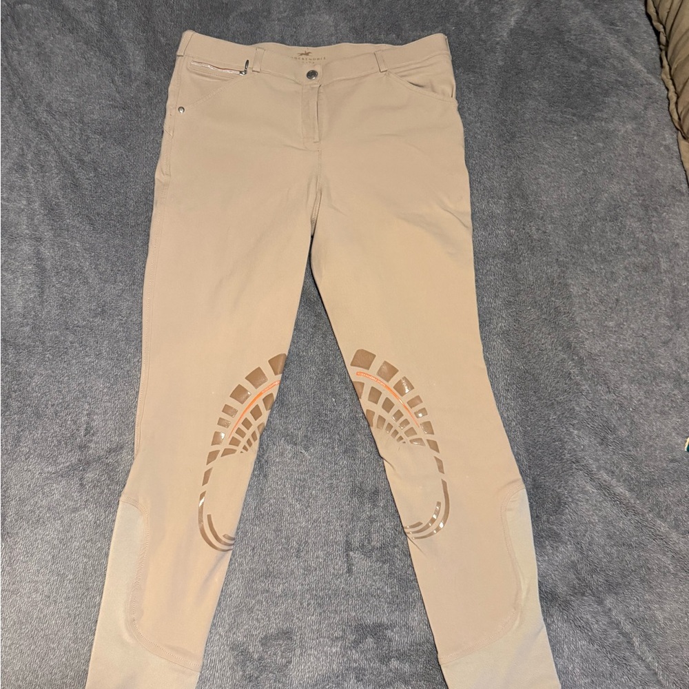 Beige schockenohle Riding Pants with Knee Patches